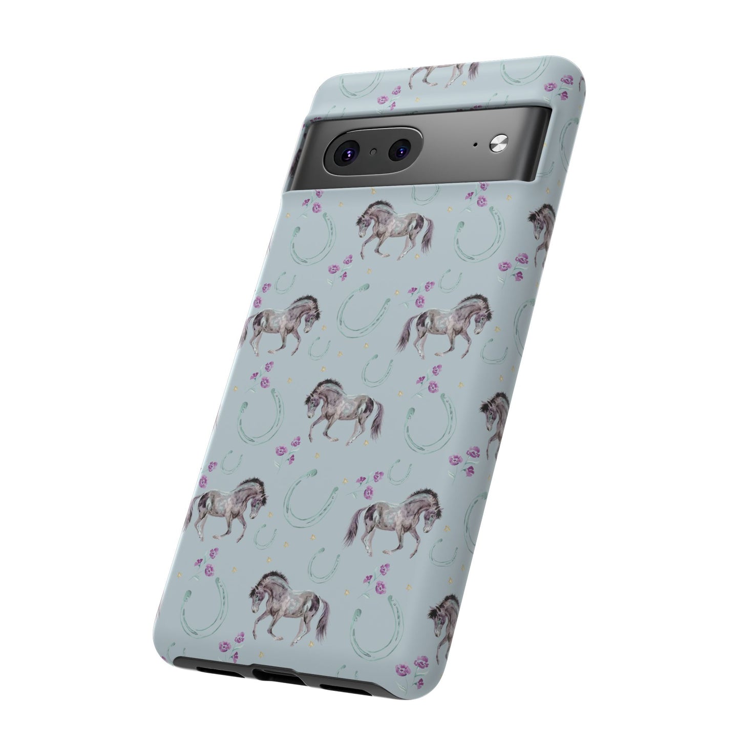 Luck Mustang Tough Phone Case - Light Blue