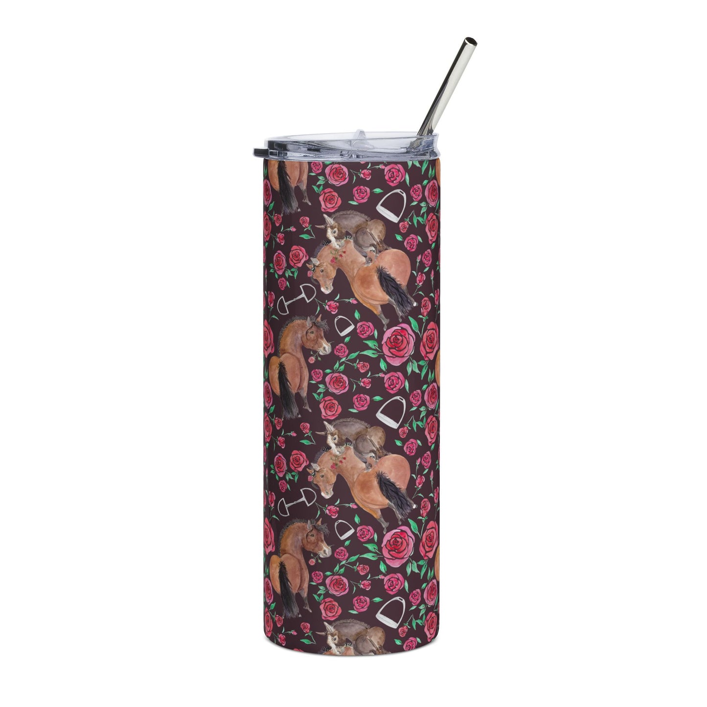 20oz Stainless Tumbler — Adorable Little rose and rico brown