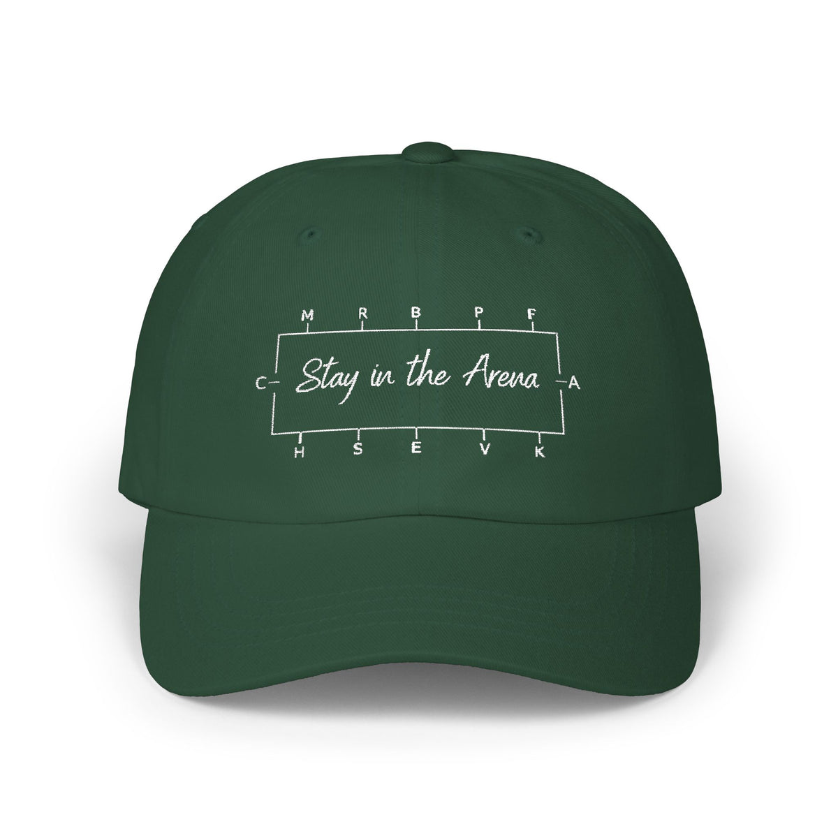 Stay in the Arena Dad Cap — Football Field Outline Cap