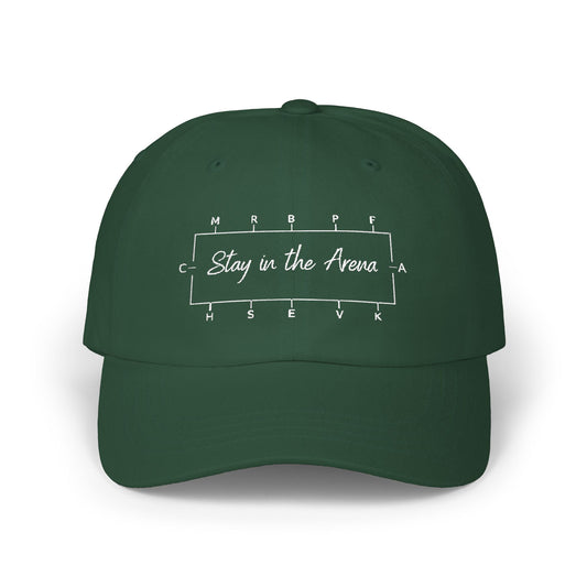 Stay in the Arena Dad Cap — Football Field Outline Cap