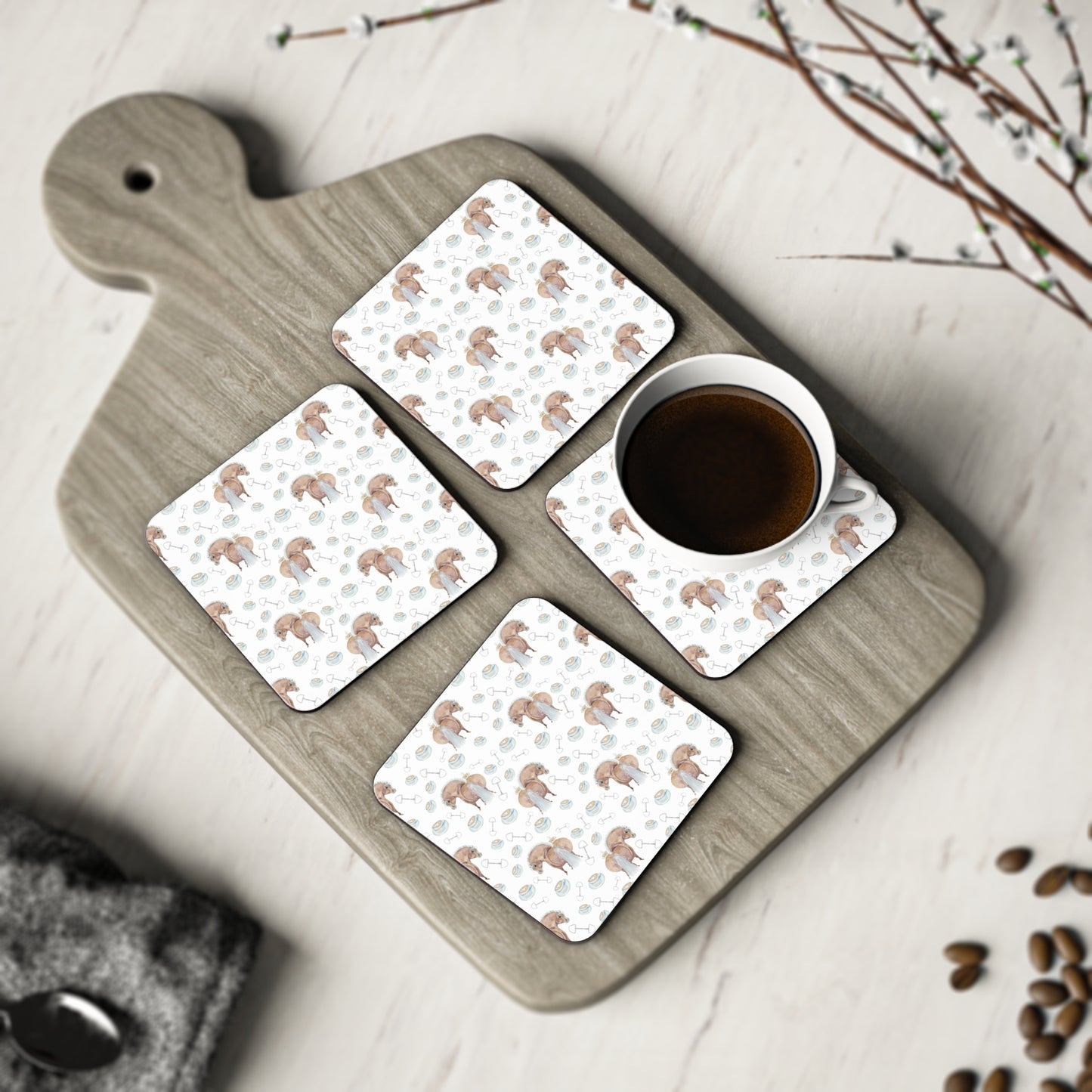 Adorable Little Cup of Love Print Coaster