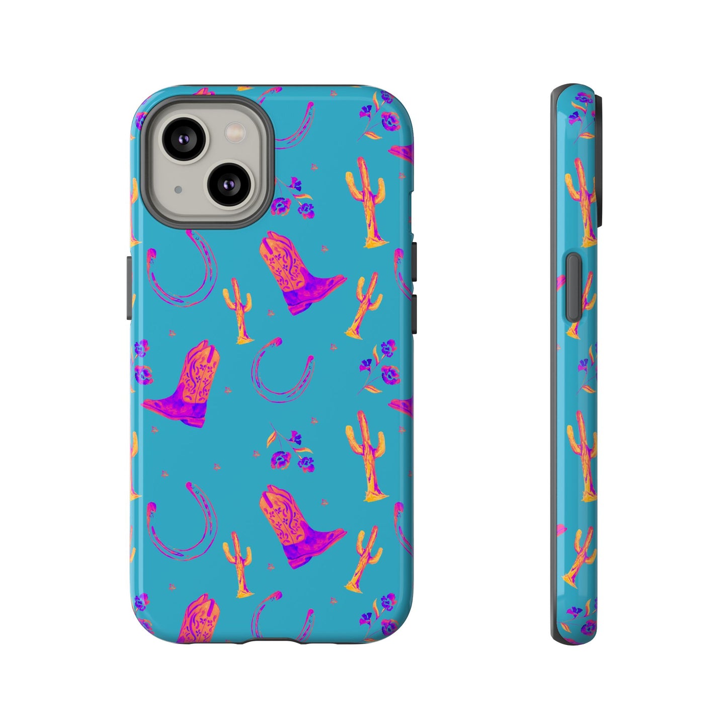 Lucky Boots in Teal Tough Phone Case