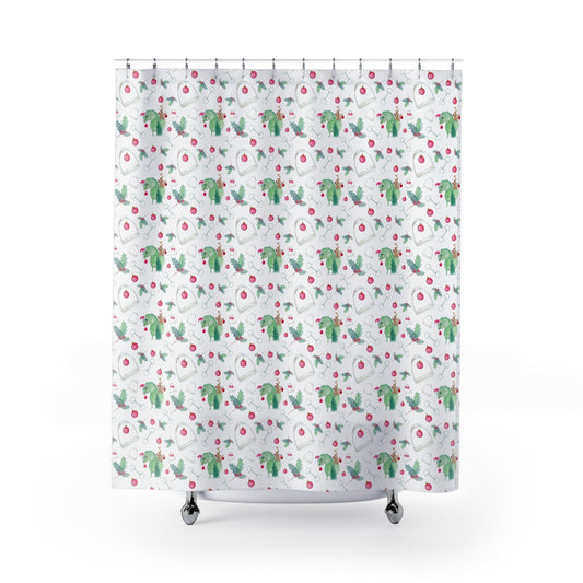 Adorable little Grinchy Pony and friend Shower Curtains