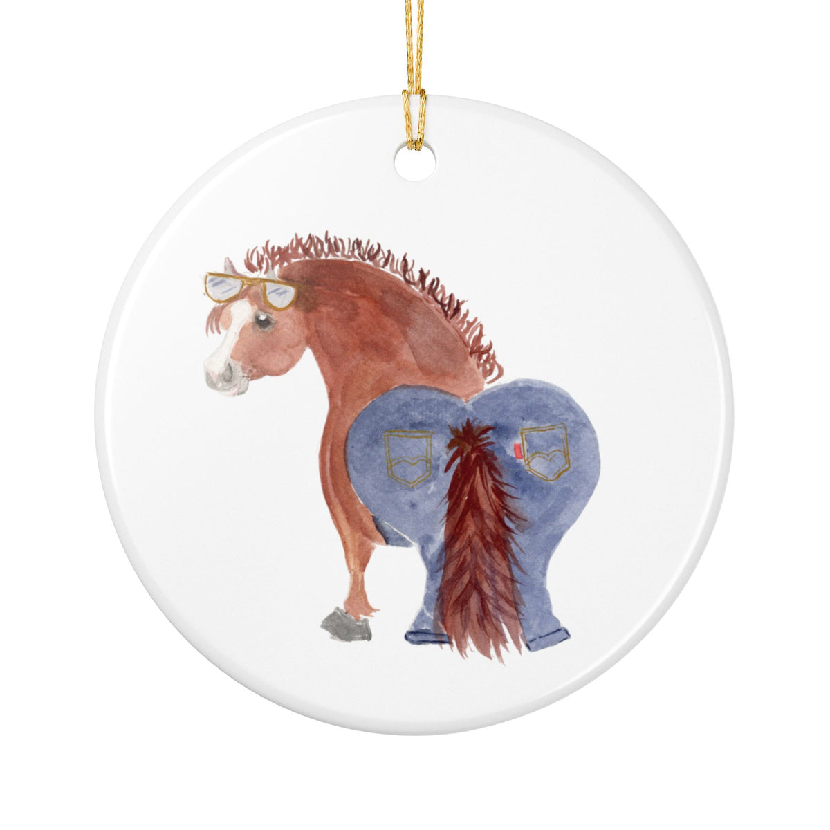 Levis Ceramic Ornament — Cute Black Pony Holiday Decoration