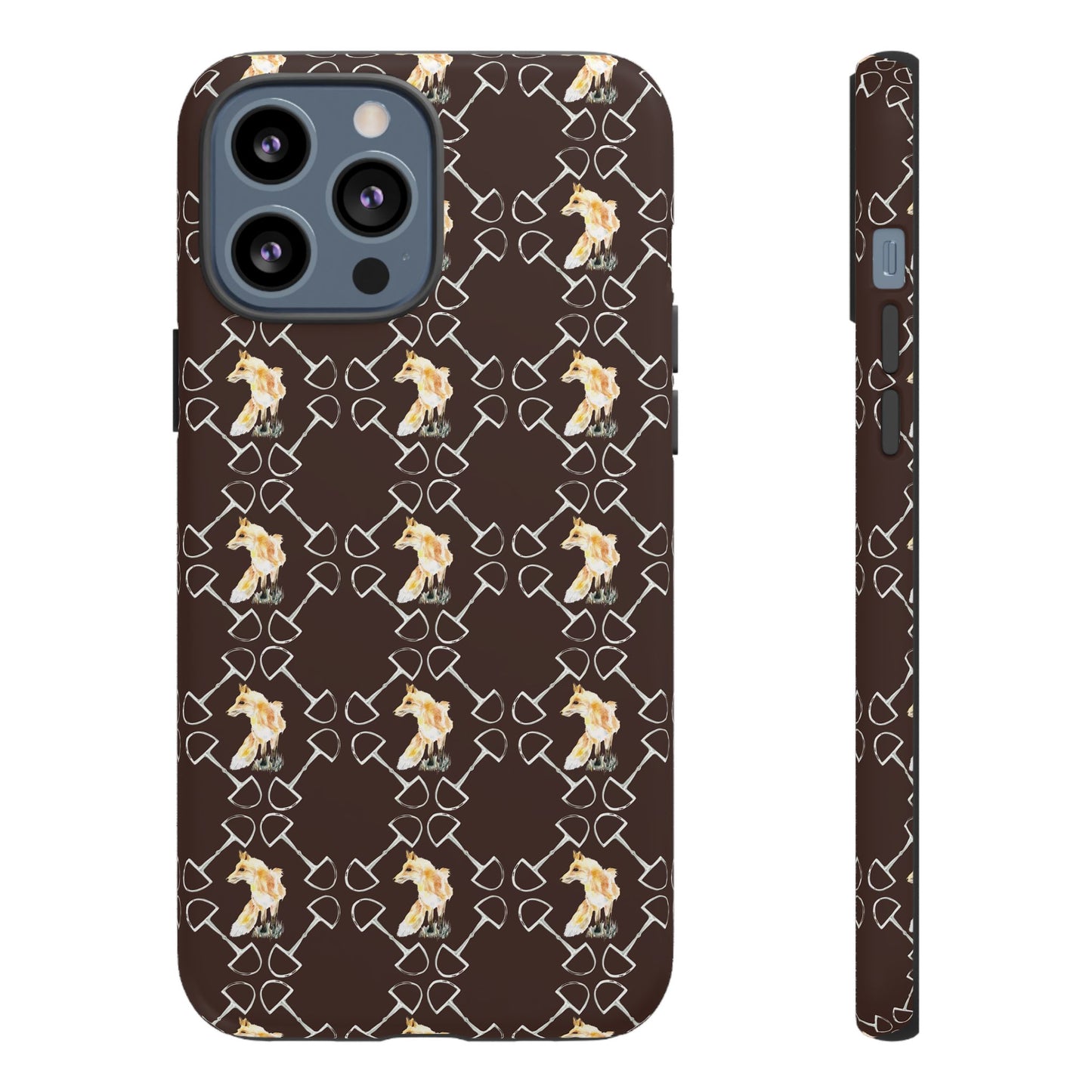 Spring Foxes and Bits in Hazelnut Tough Phone Case