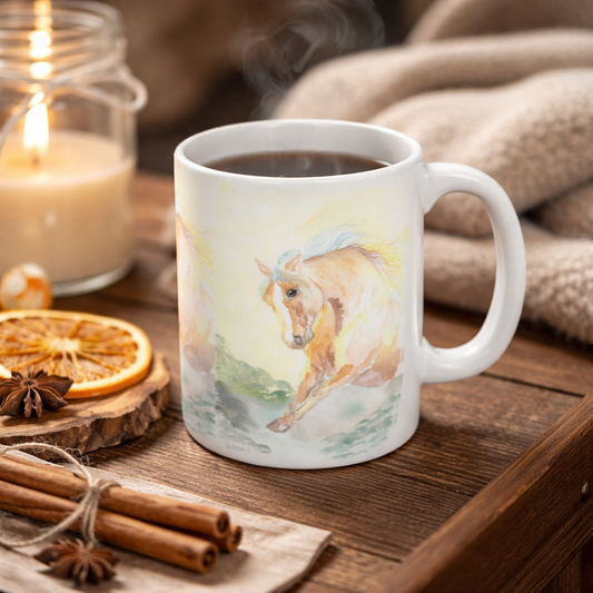 Sun Splash – Haflinger Horse Watercolor-  Mug
