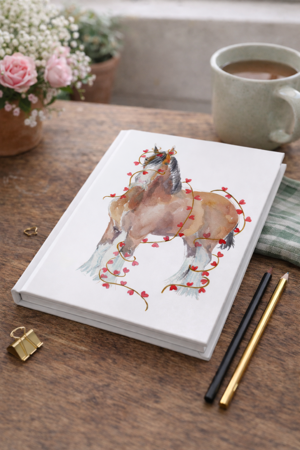 I Mustache you to be my Valentine - watercolor-  Journal