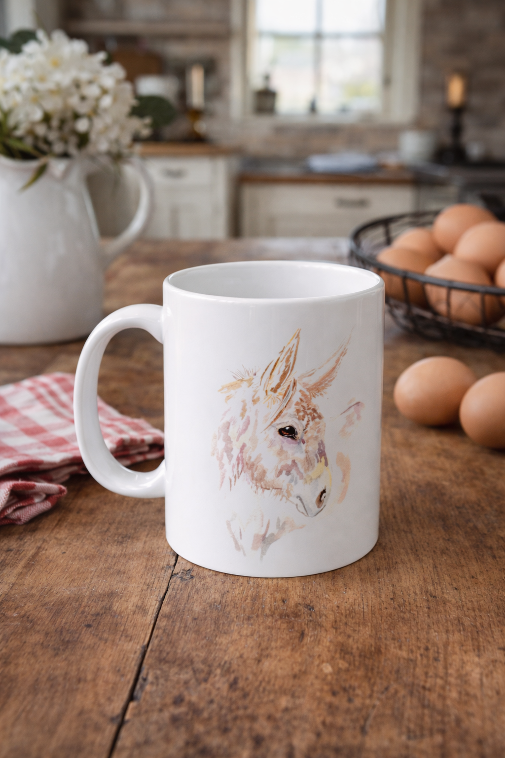 Expressive - watercolor Donkey-  Mug