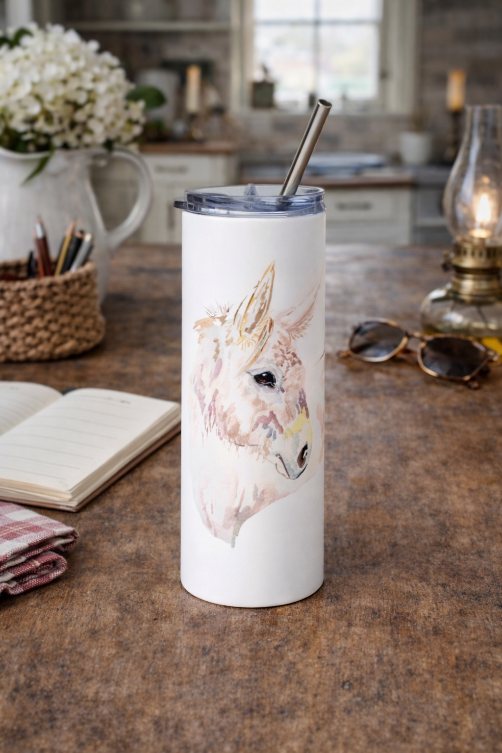 Expressive - watercolor donkey - Tumbler