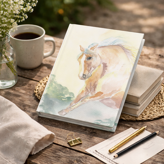 Sun Splash - Haflinger Horse watercolor-  Journal