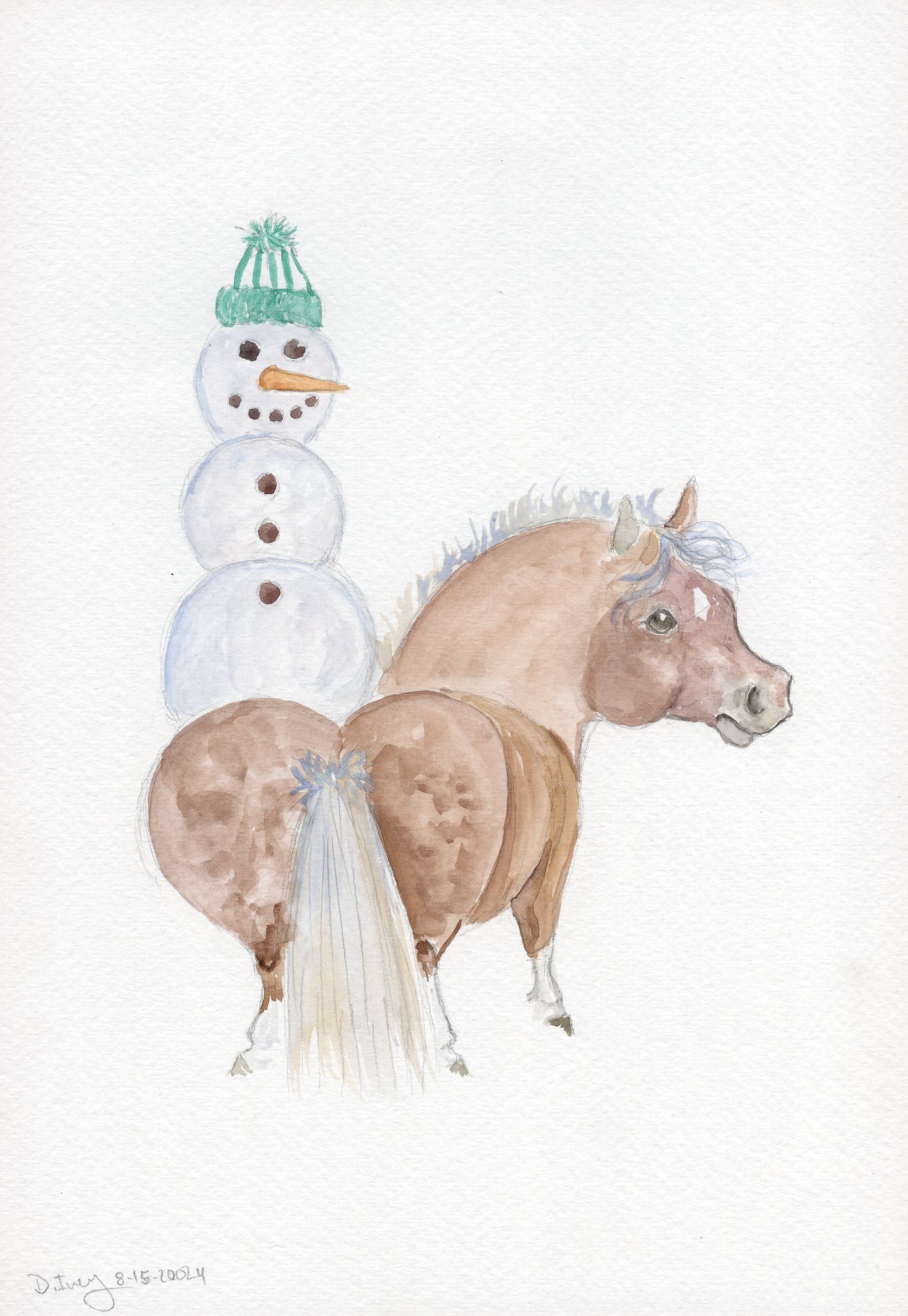 Adorable Little Snowman   - Giclee Fine Art Prints