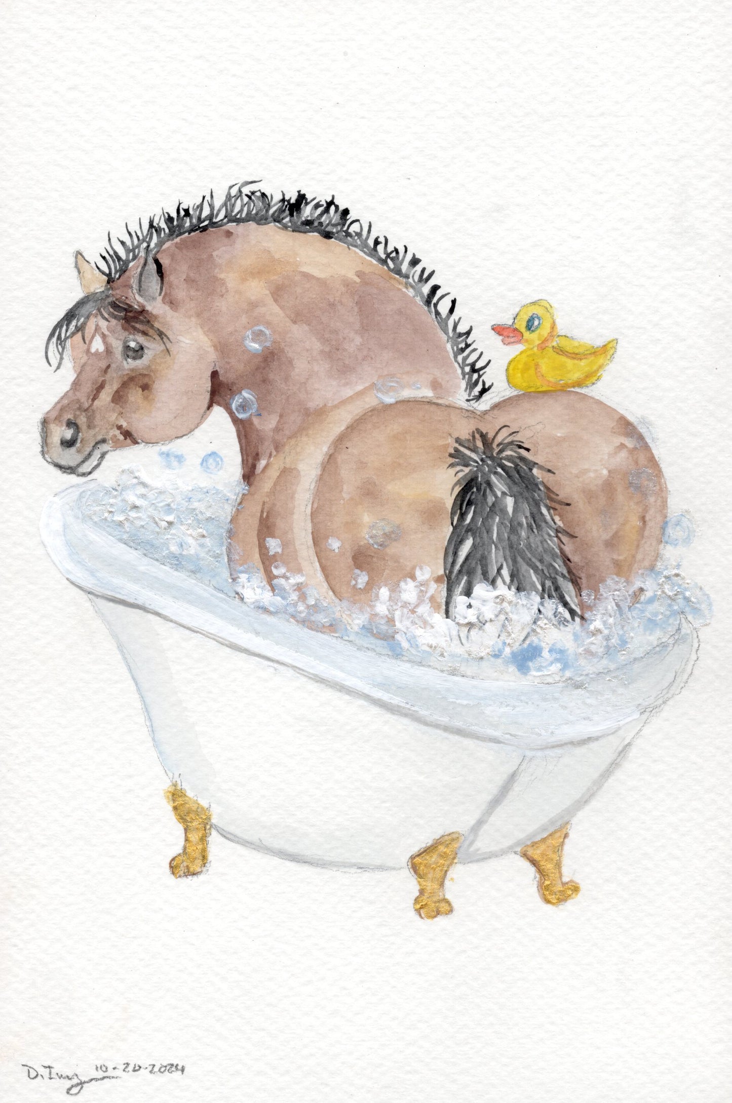 Adorable Little Bubble bath- Giclee Fine Art Prints