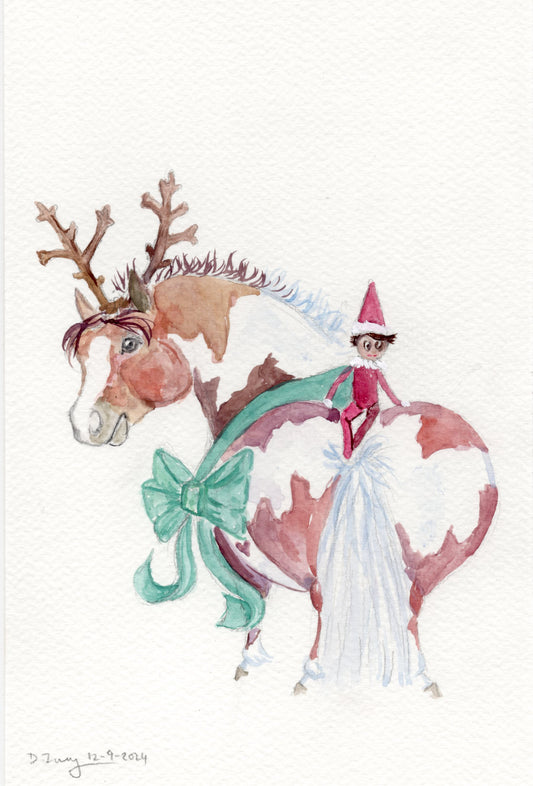 Adorable Little Elf on a pony - Giclee Fine Art Prints