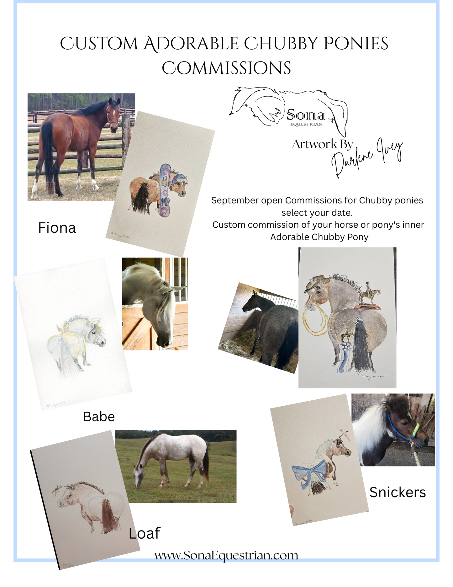 Custom Adorable Chubby Pony Portrait