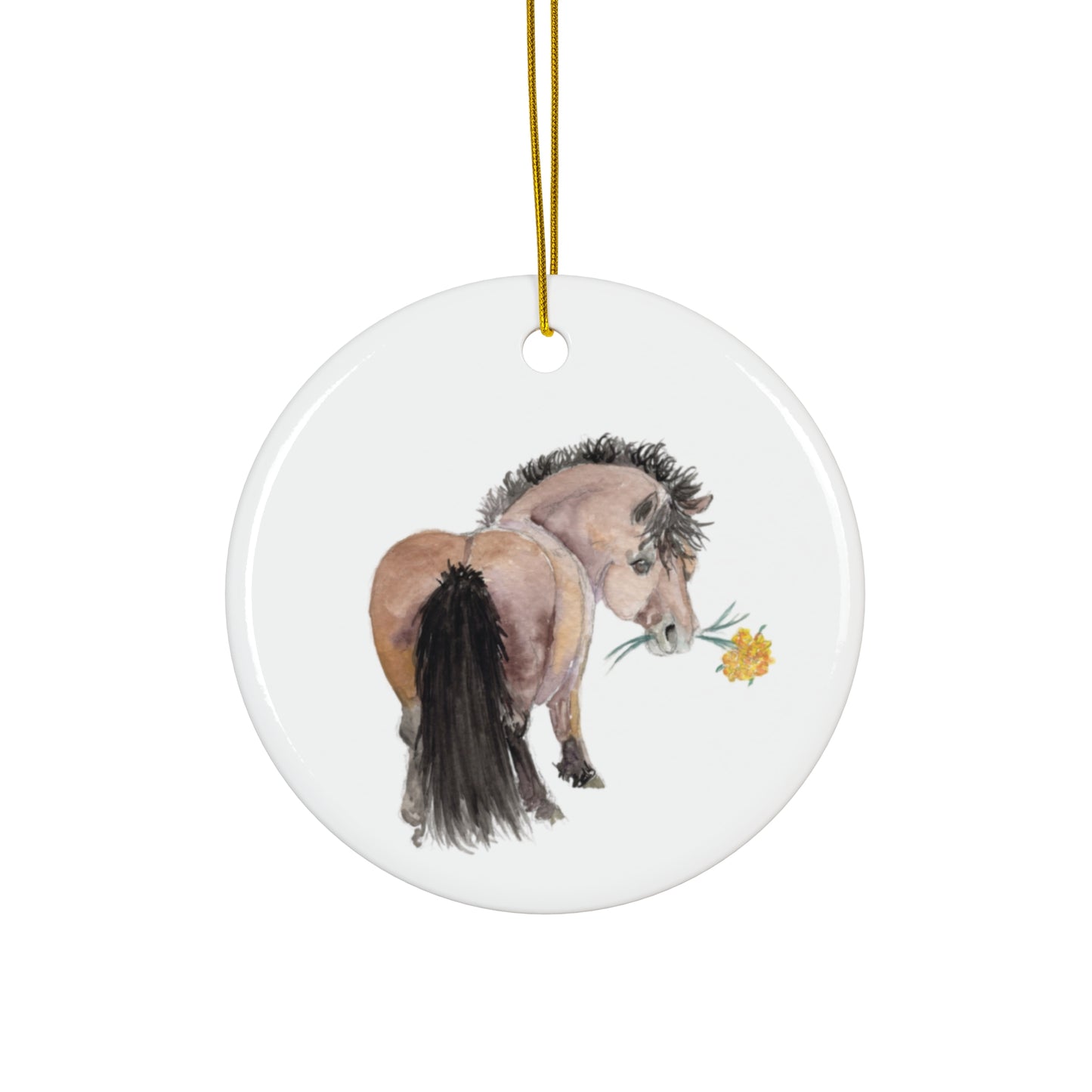 Adorable Chubby Ponies Holiday Ornament