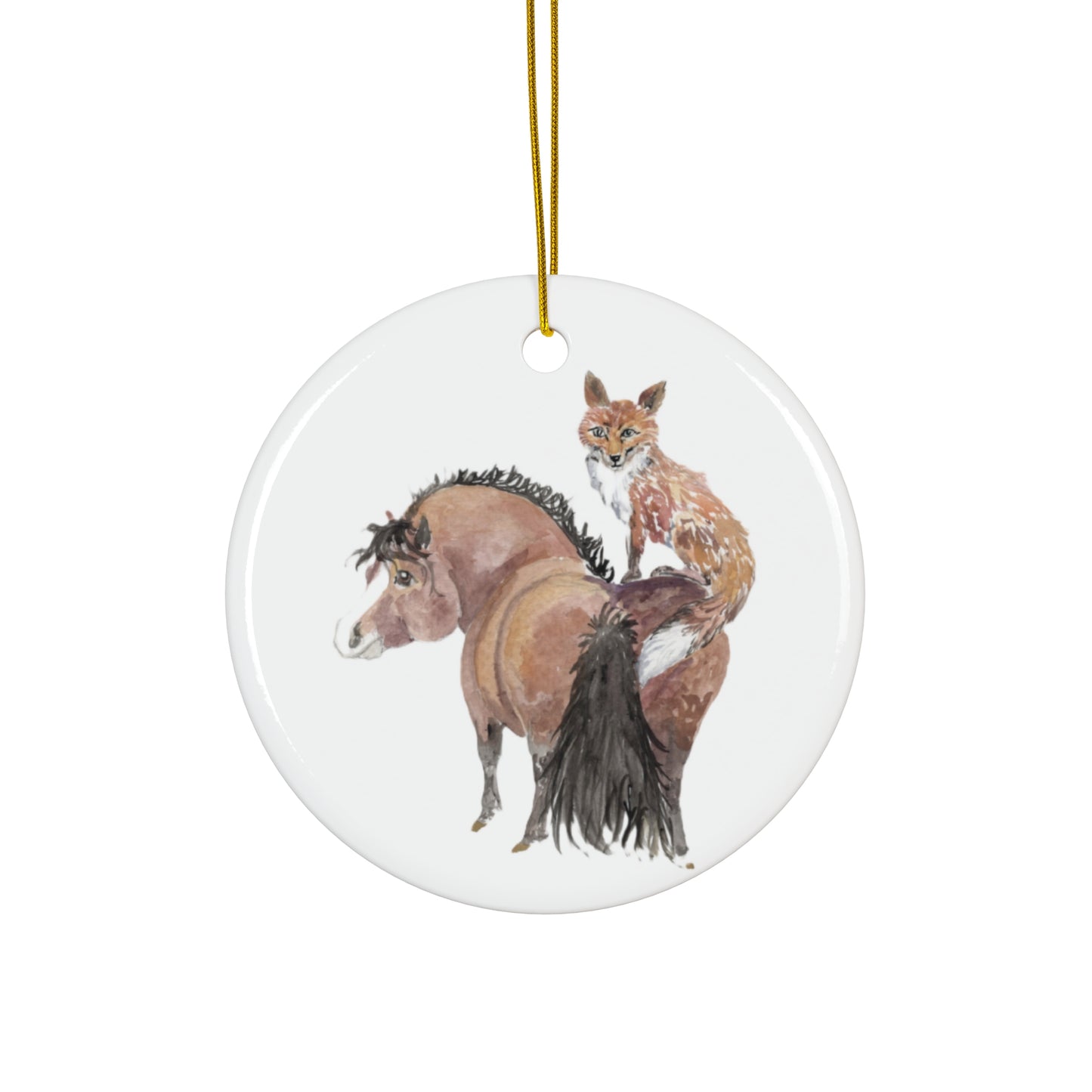 Adorable Chubby Ponies Holiday Ornament