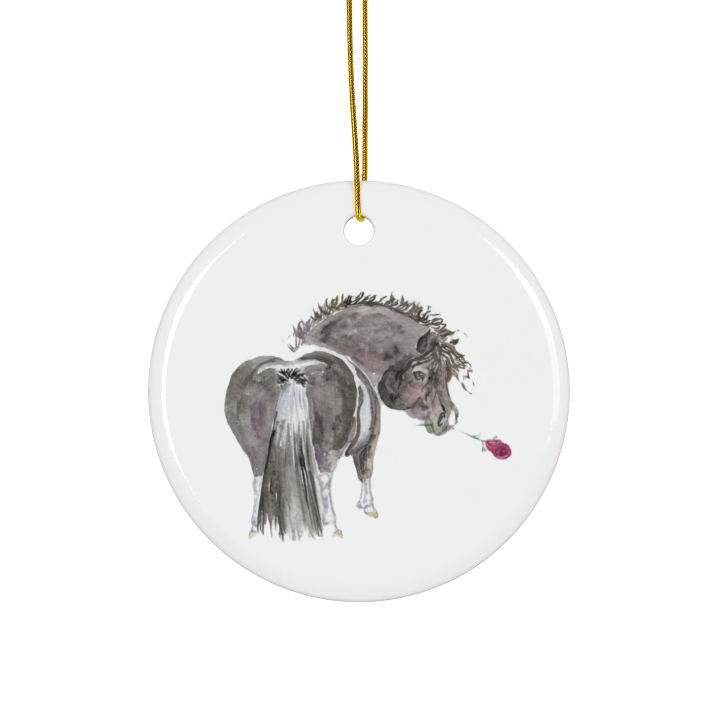 Adorable Chubby Ponies Holiday Ornament