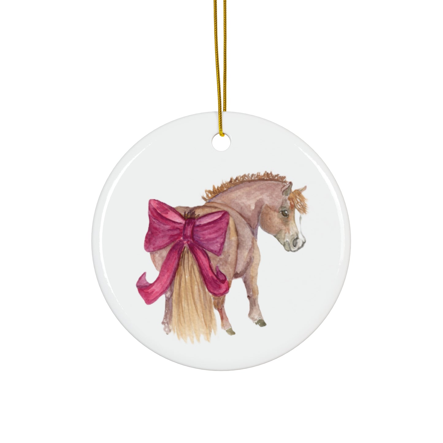 Adorable Chubby Ponies Holiday Ornament