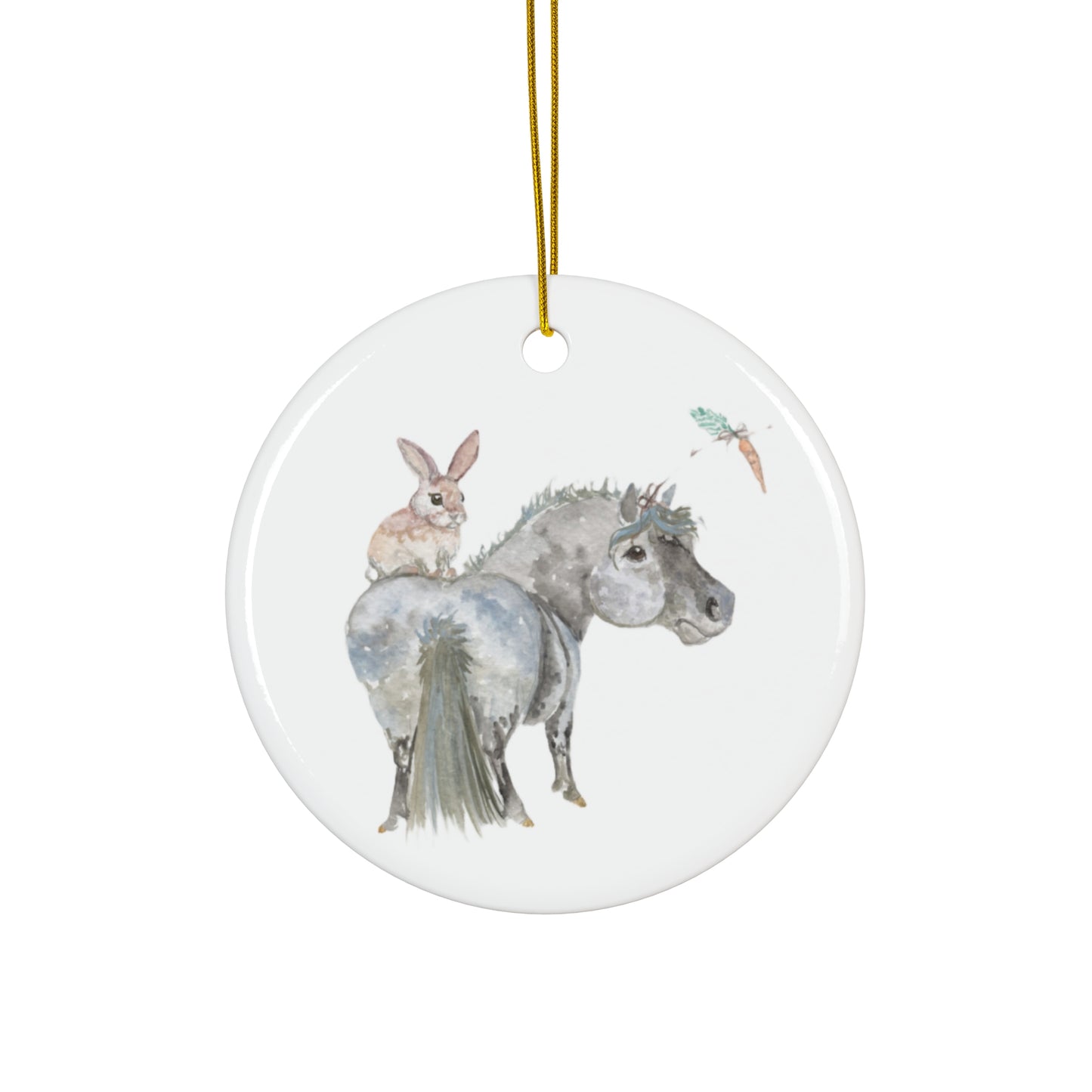 Adorable Chubby Ponies Holiday Ornament