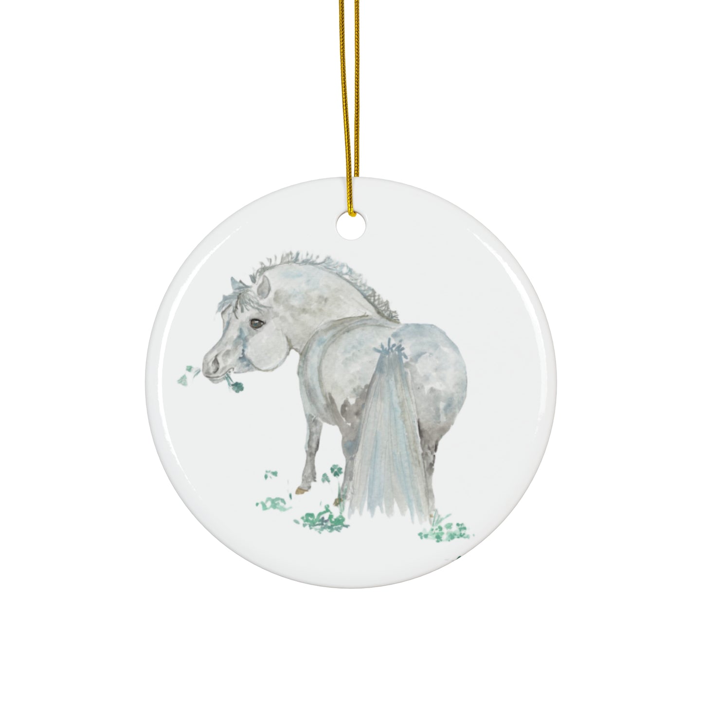 Adorable Chubby Ponies Holiday Ornament