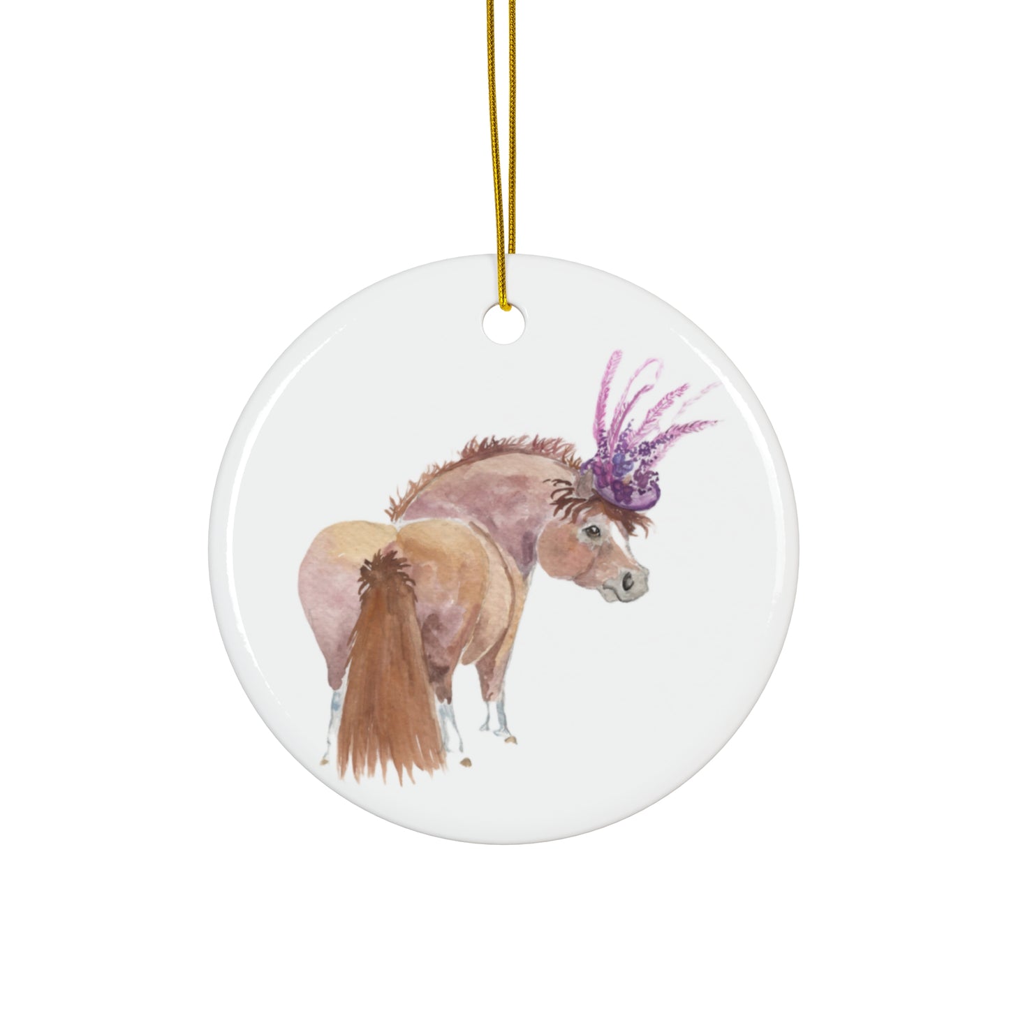 Adorable Chubby Ponies Holiday Ornament