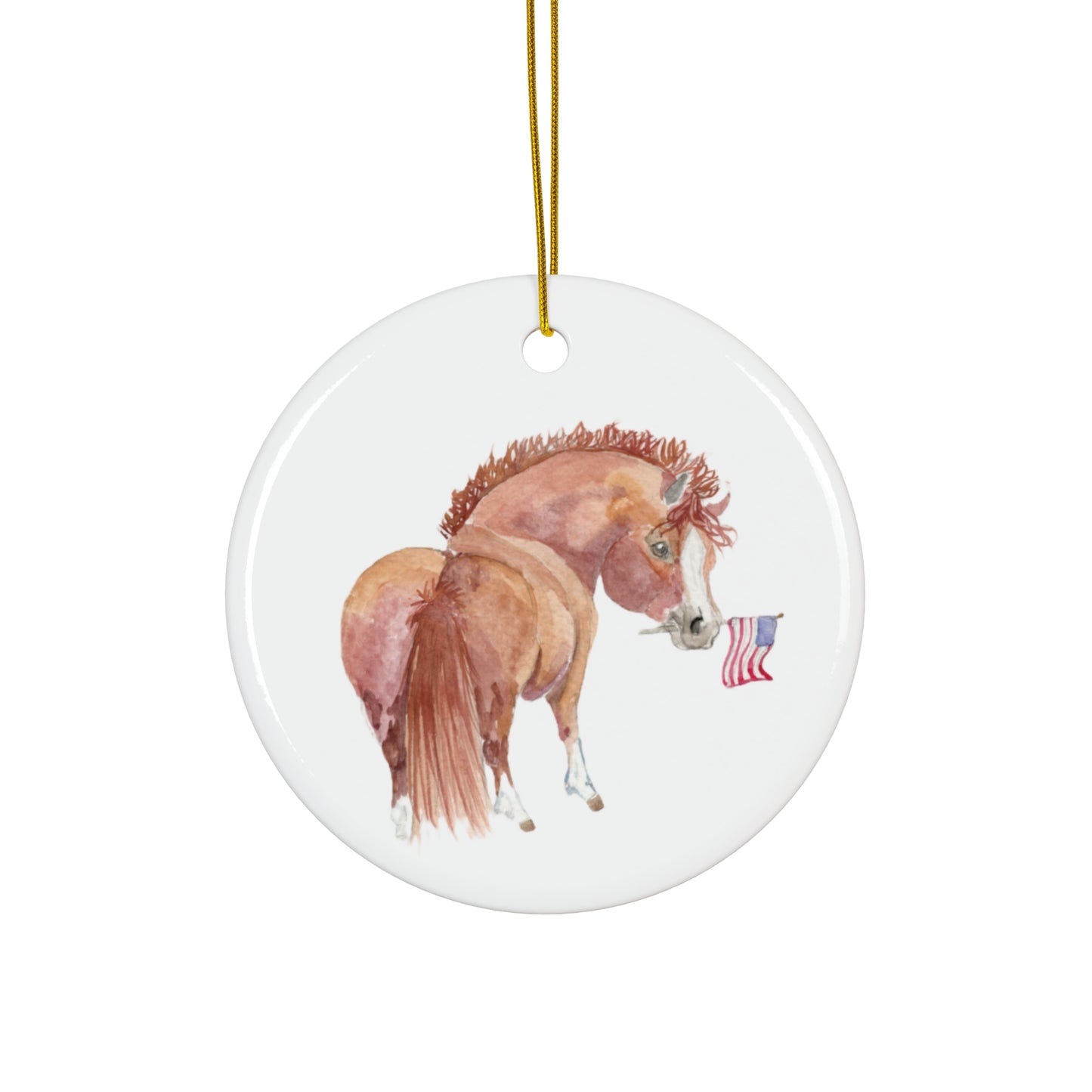 Adorable Chubby Ponies Holiday Ornament