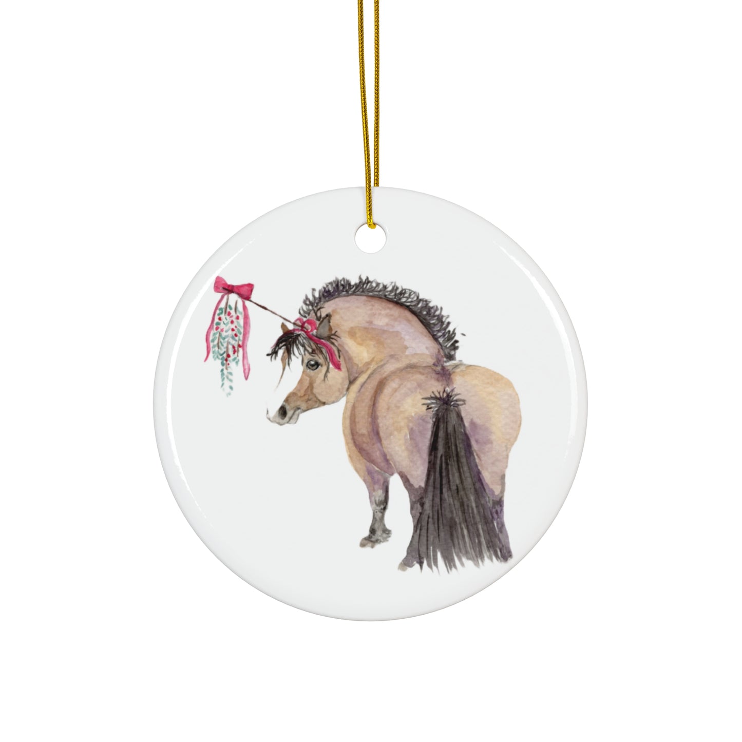 Adorable Chubby Ponies Holiday Ornament