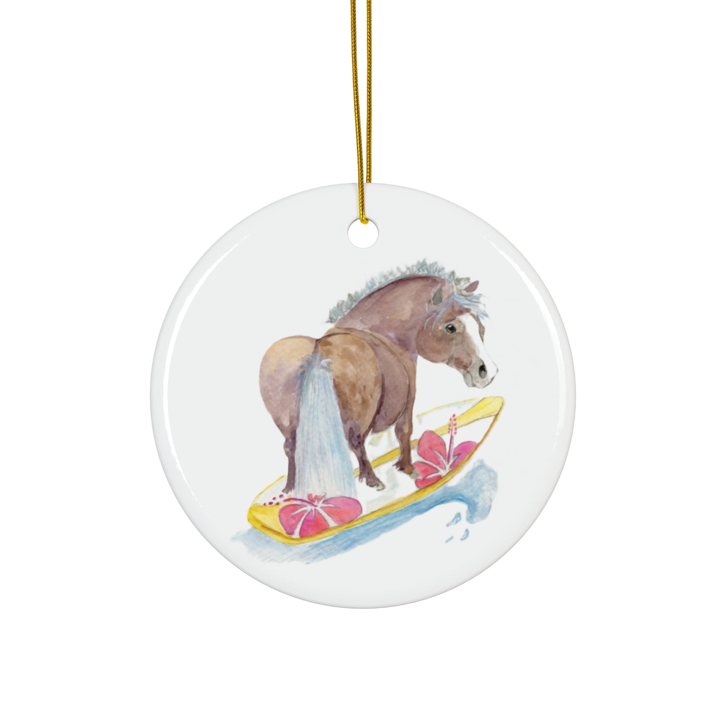 Adorable Chubby Ponies Holiday Ornament