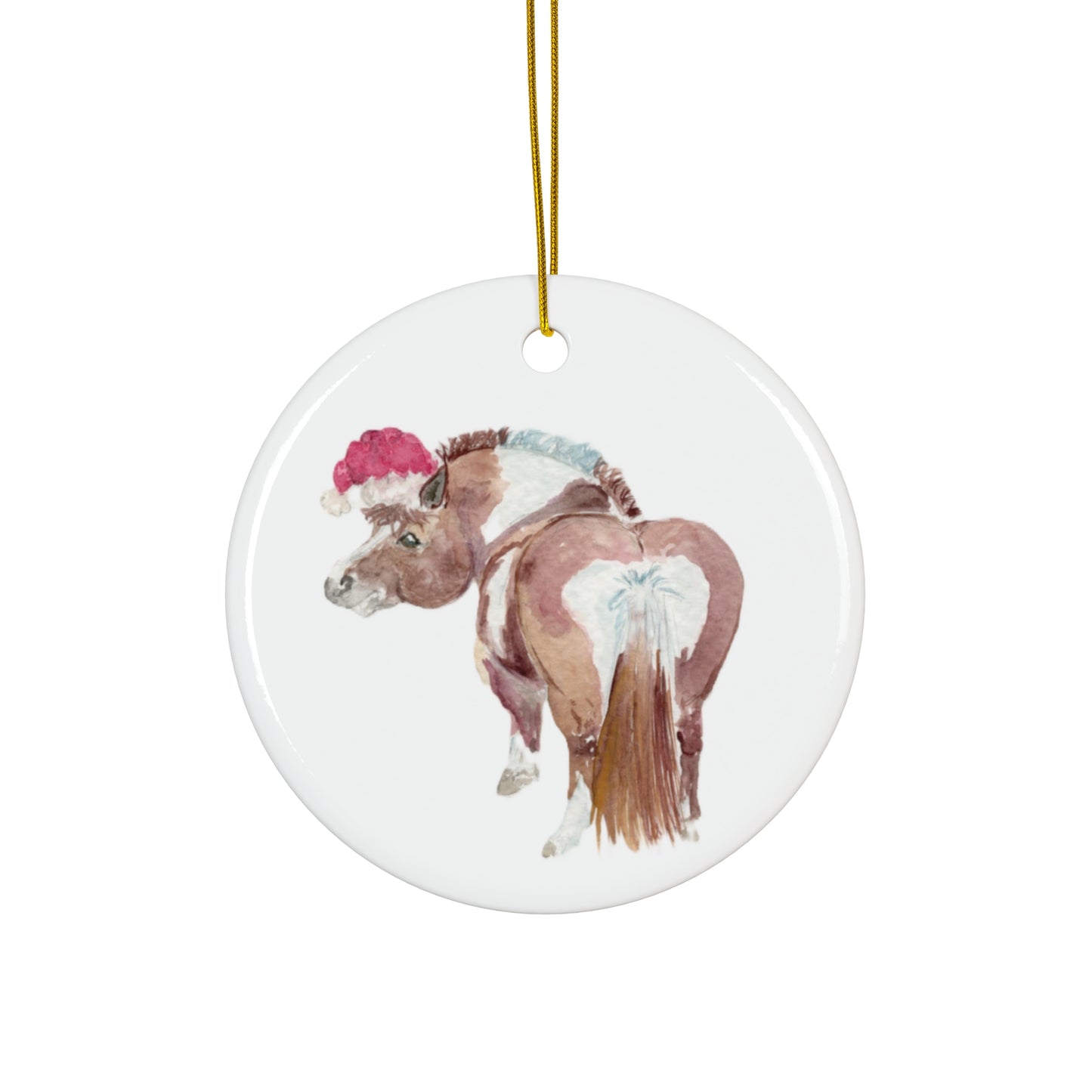 Adorable Chubby Ponies Holiday Ornament