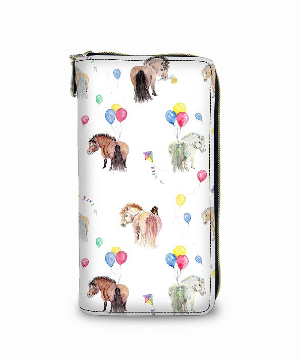 Adorable Ponies Balloons Print Fashion  Wallet