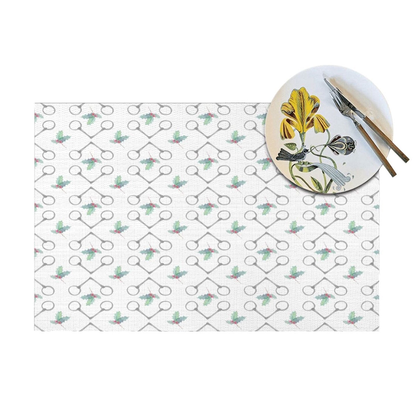 Bits and Holly Holiday Placemats Set of 4