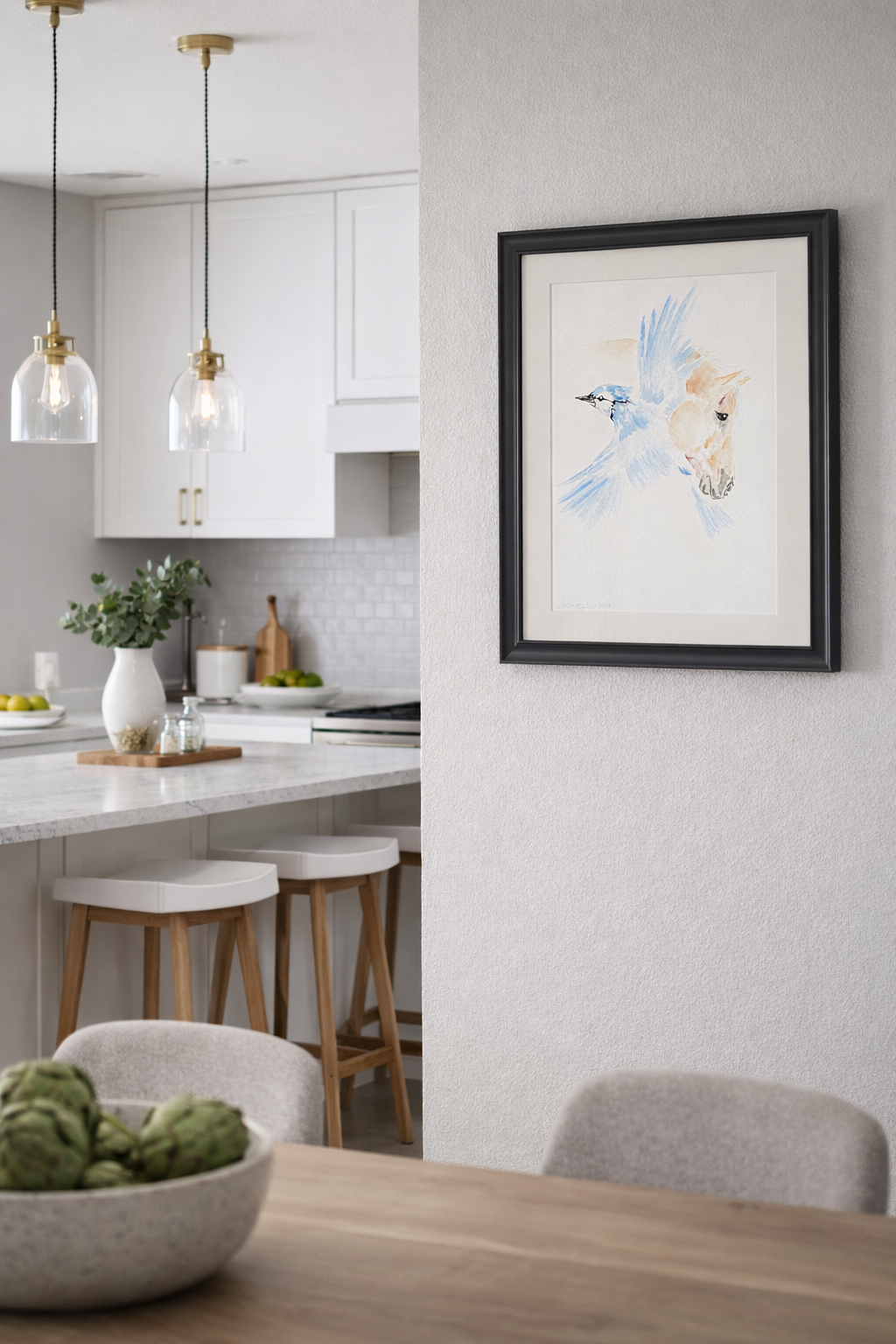 Blue jay framed Giclee print