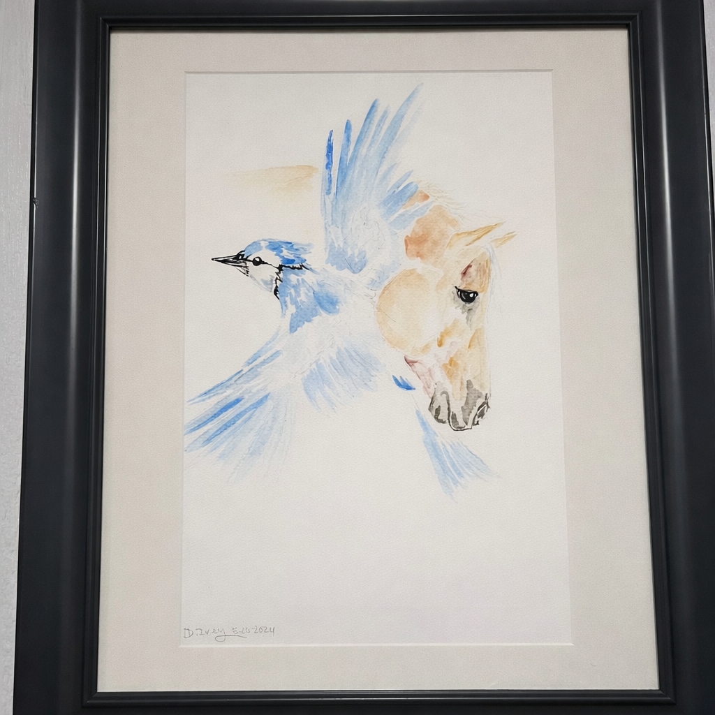 Blue jay framed Giclee print