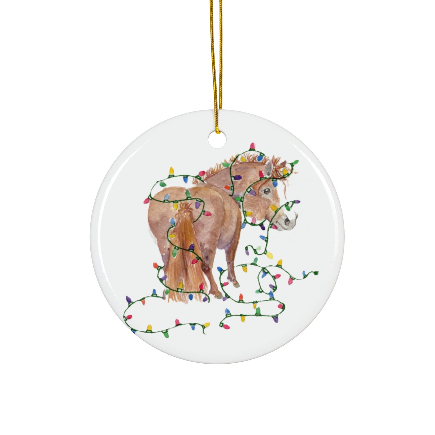 Adorable Chubby Ponies Holiday Ornament