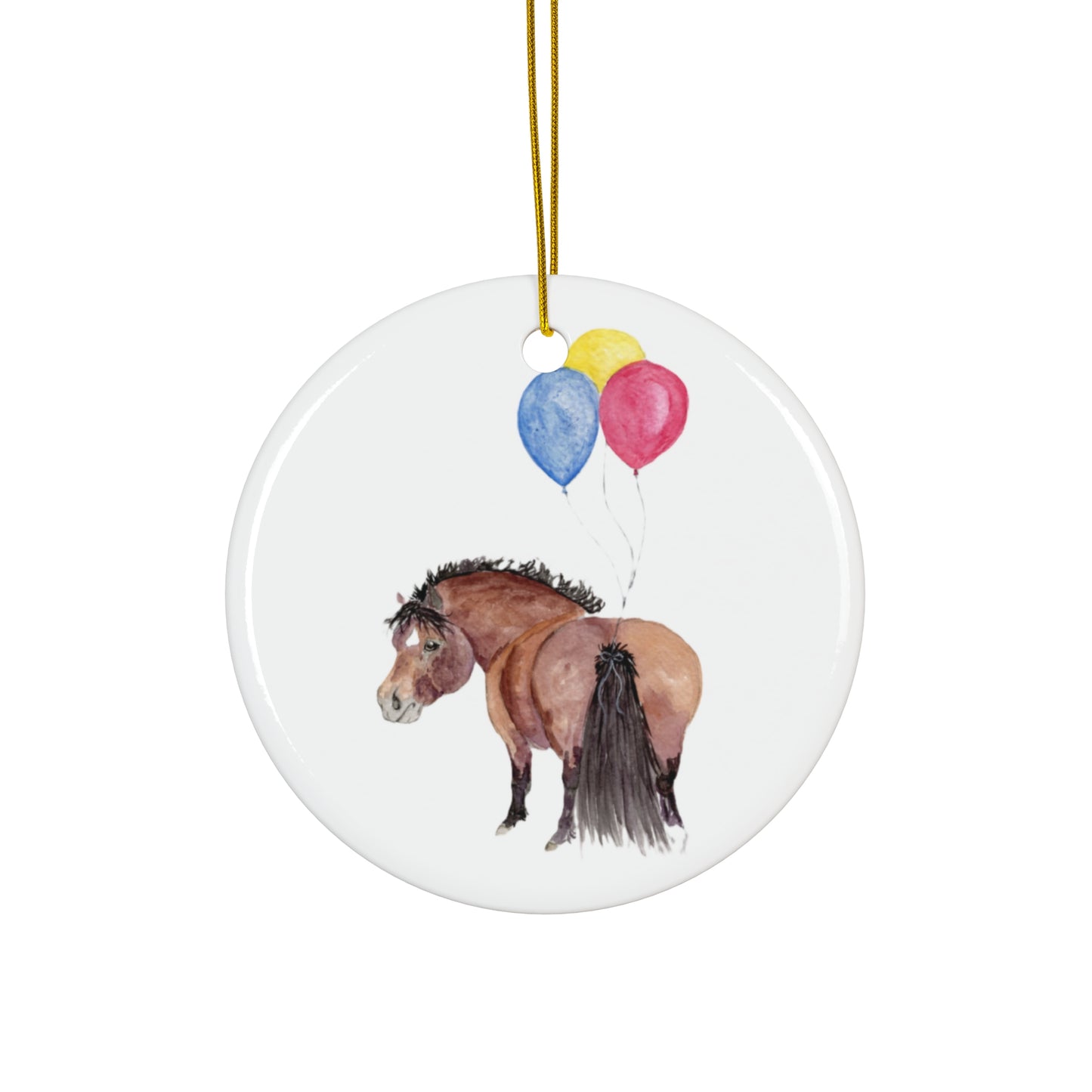 Adorable Chubby Ponies Holiday Ornament