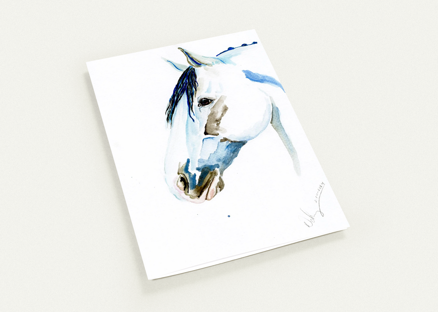 Little Blue Dot Greeting Card - SonaEquestrian