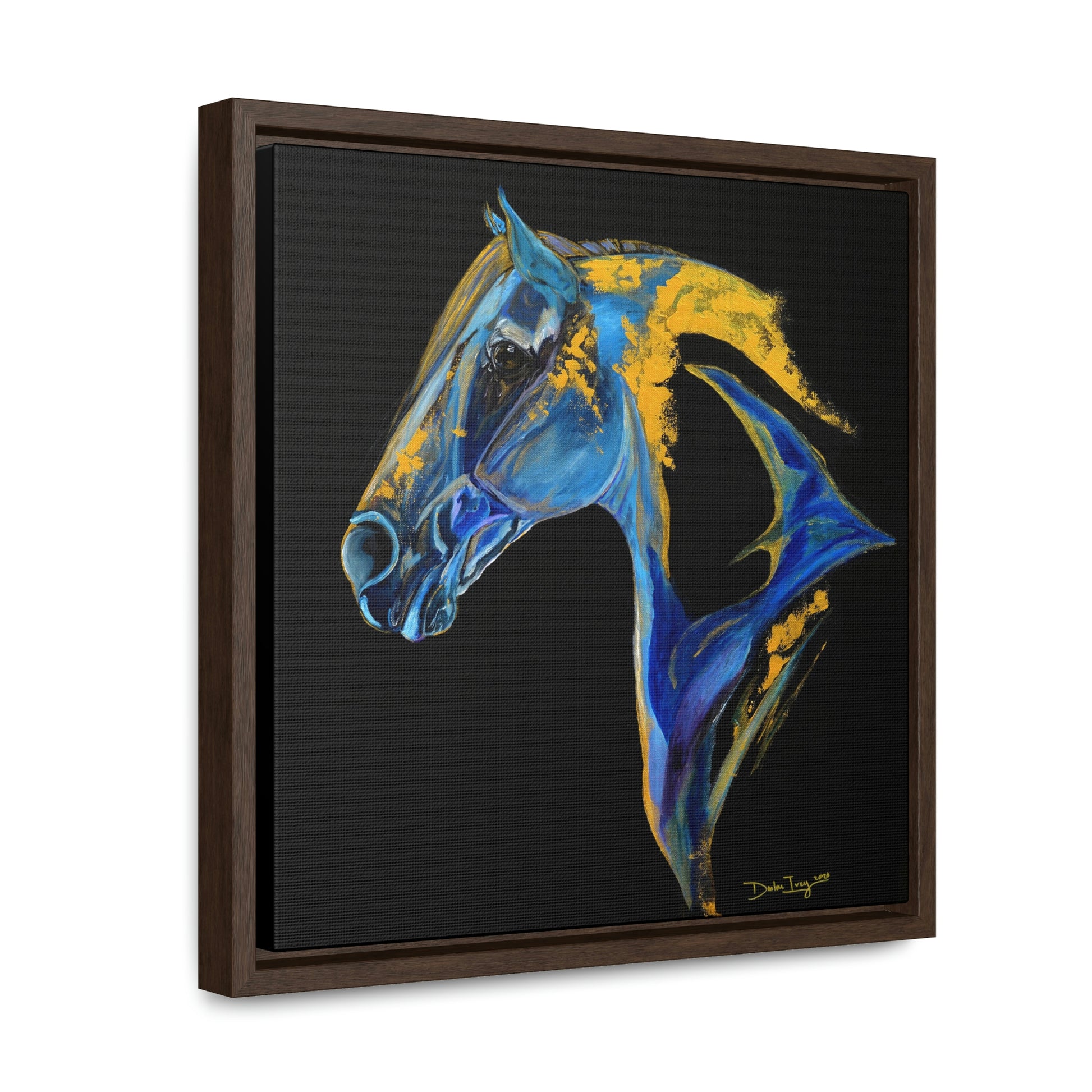 Sea Horse Ocean - Gallery Canvas Wraps, Square Frame Original Print - SonaEquestrian