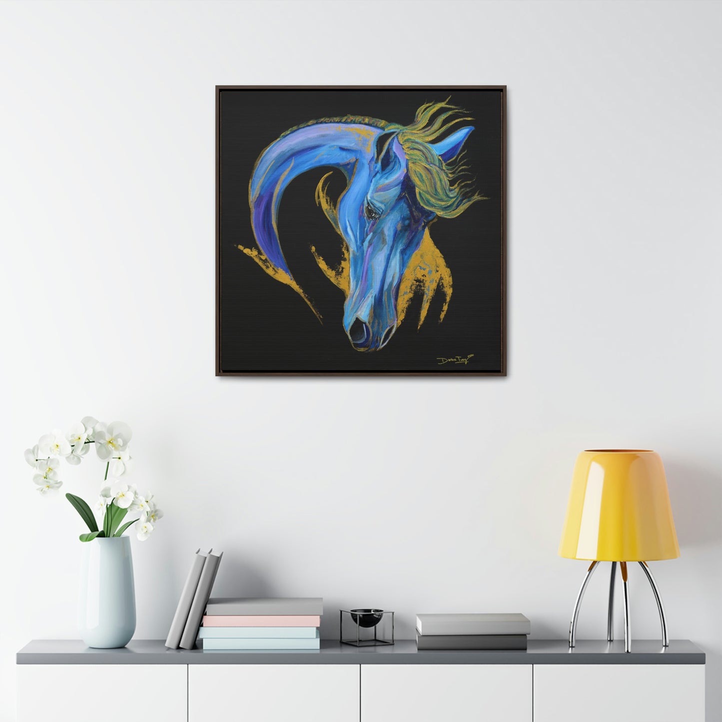 Sea Horse Wave- Original Print Gallery Canvas Wraps, Square Frame