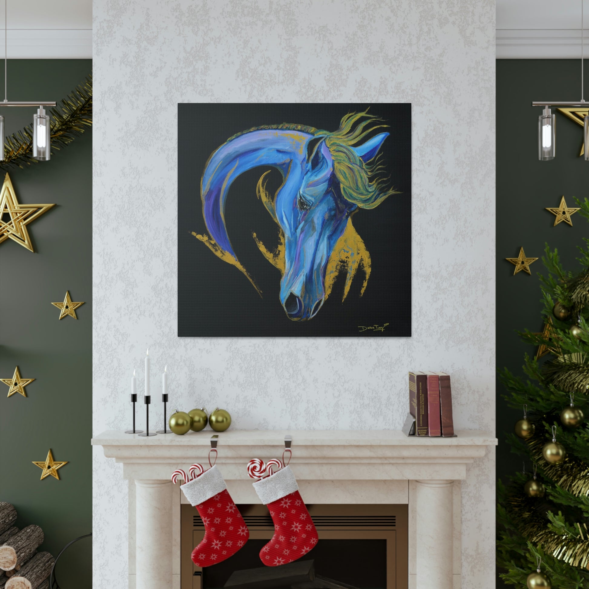 Sea Horse Wave- Original Print Canvas Gallery Wraps - SonaEquestrian