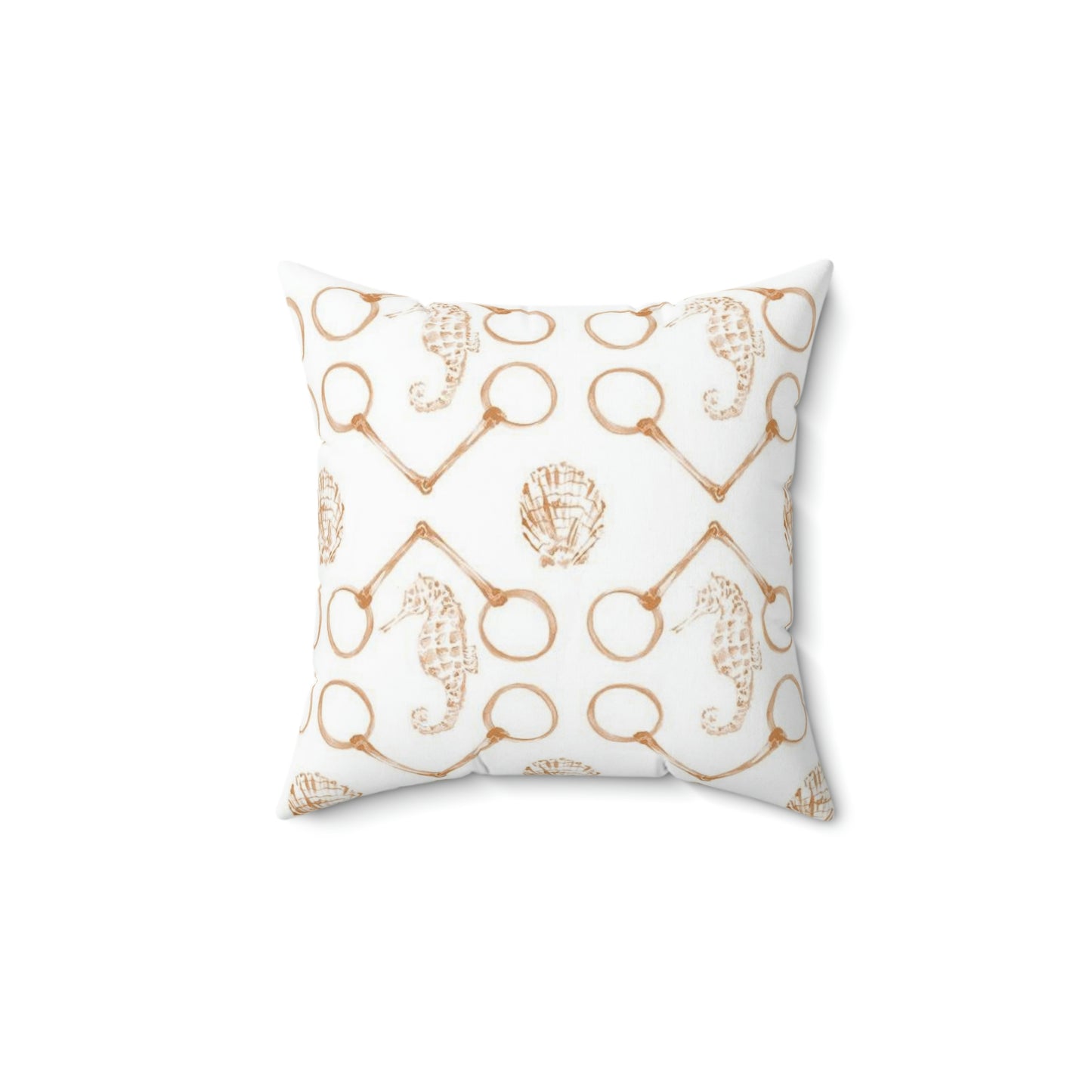 Spice Sea horse and bits Spun Polyester Square Pillow