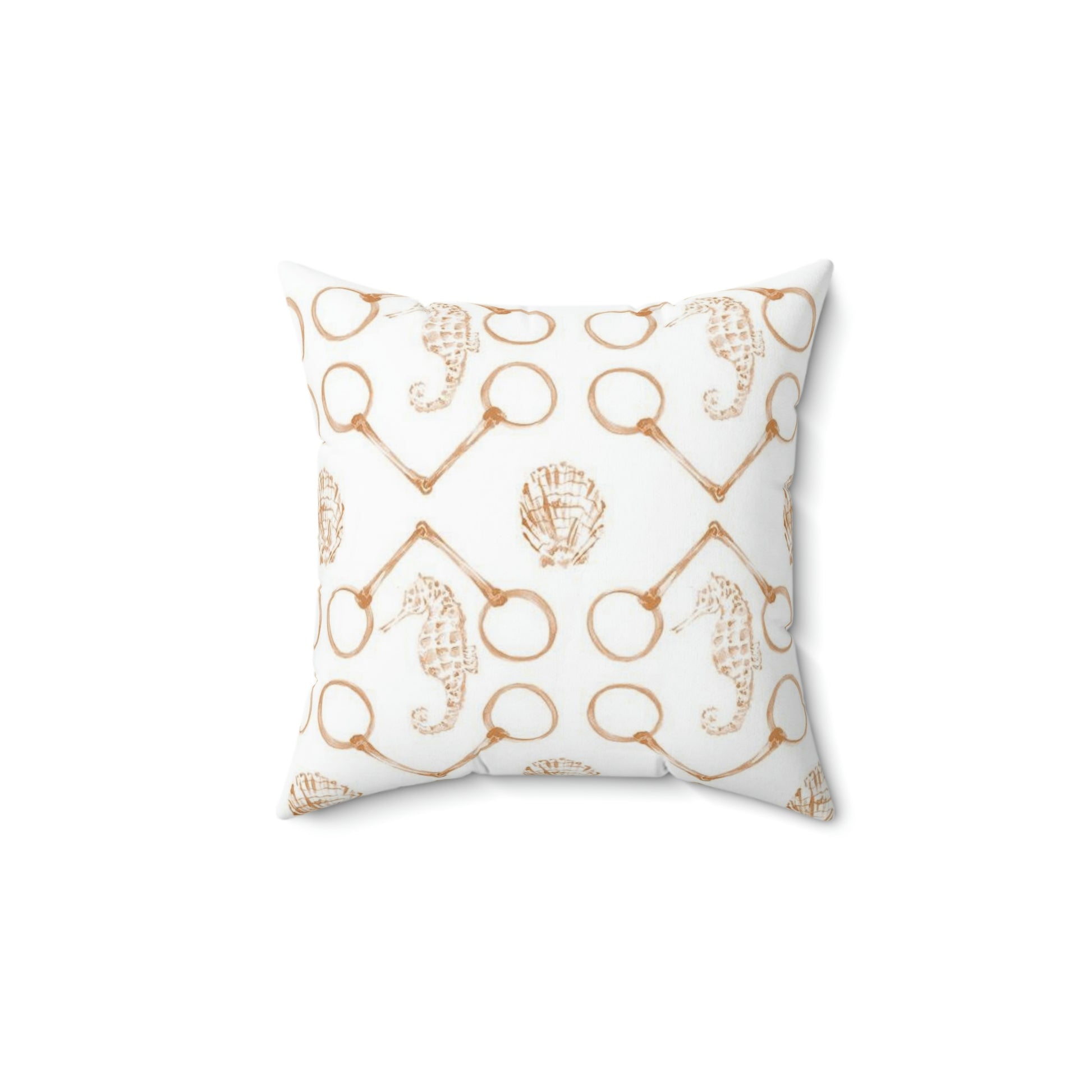 Spice Sea horse and bits Spun Polyester Square Pillow - SonaEquestrian