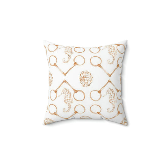 Spice Sea horse and bits Spun Polyester Square Pillow - SonaEquestrian