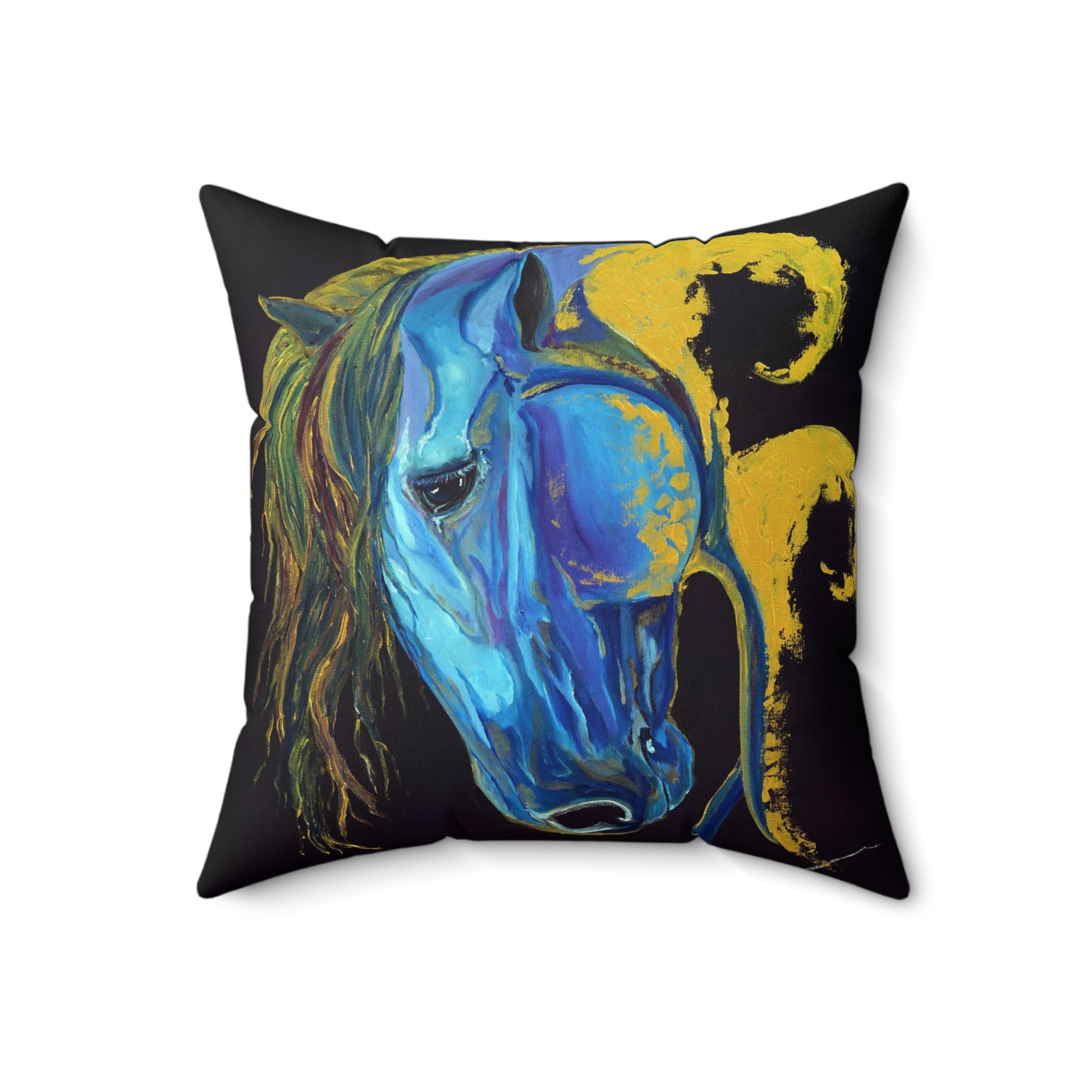 Sea Horse Wave Spun Polyester Square Pillow - SonaEquestrian