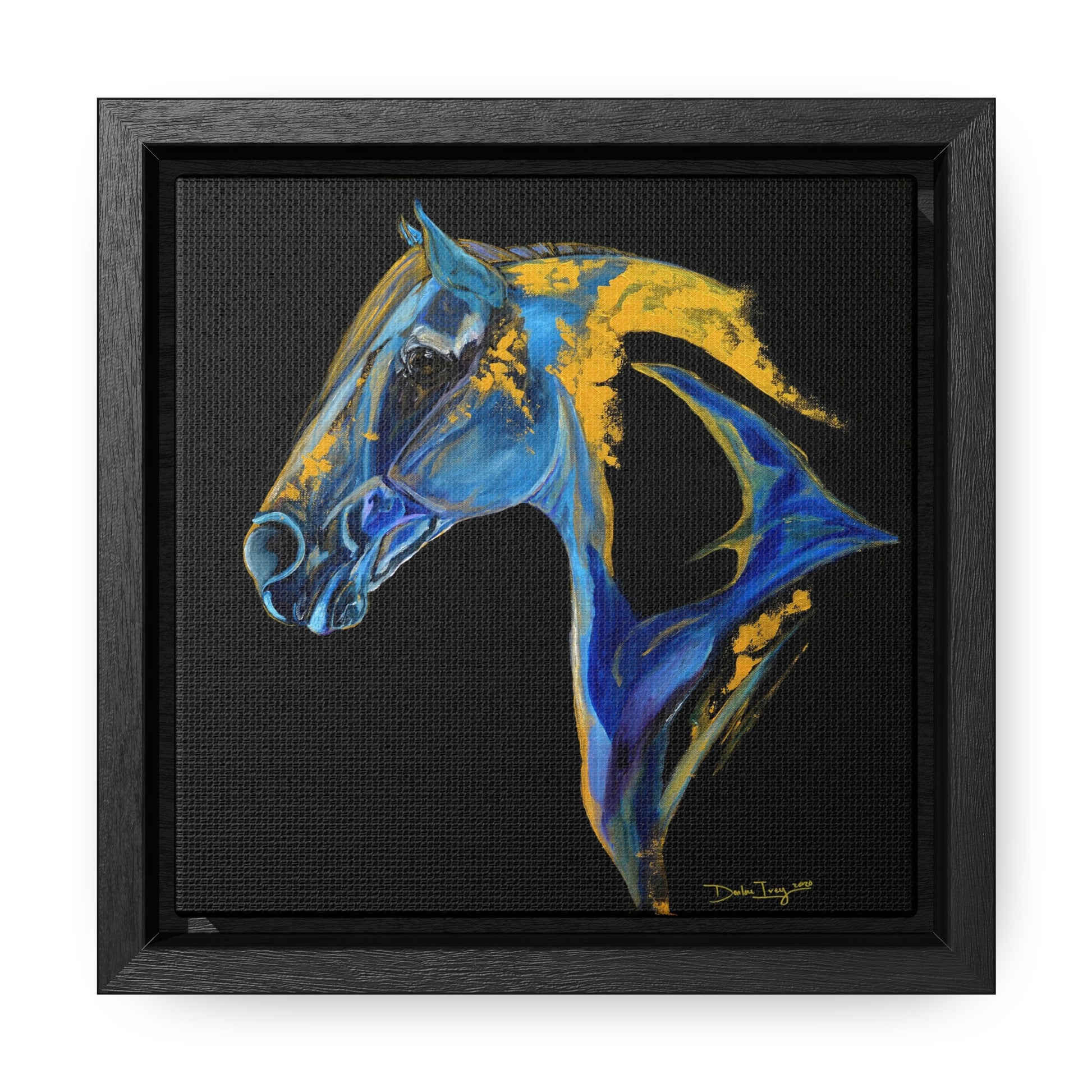 Sea Horse Ocean - Gallery Canvas Wraps, Square Frame Original Print - SonaEquestrian