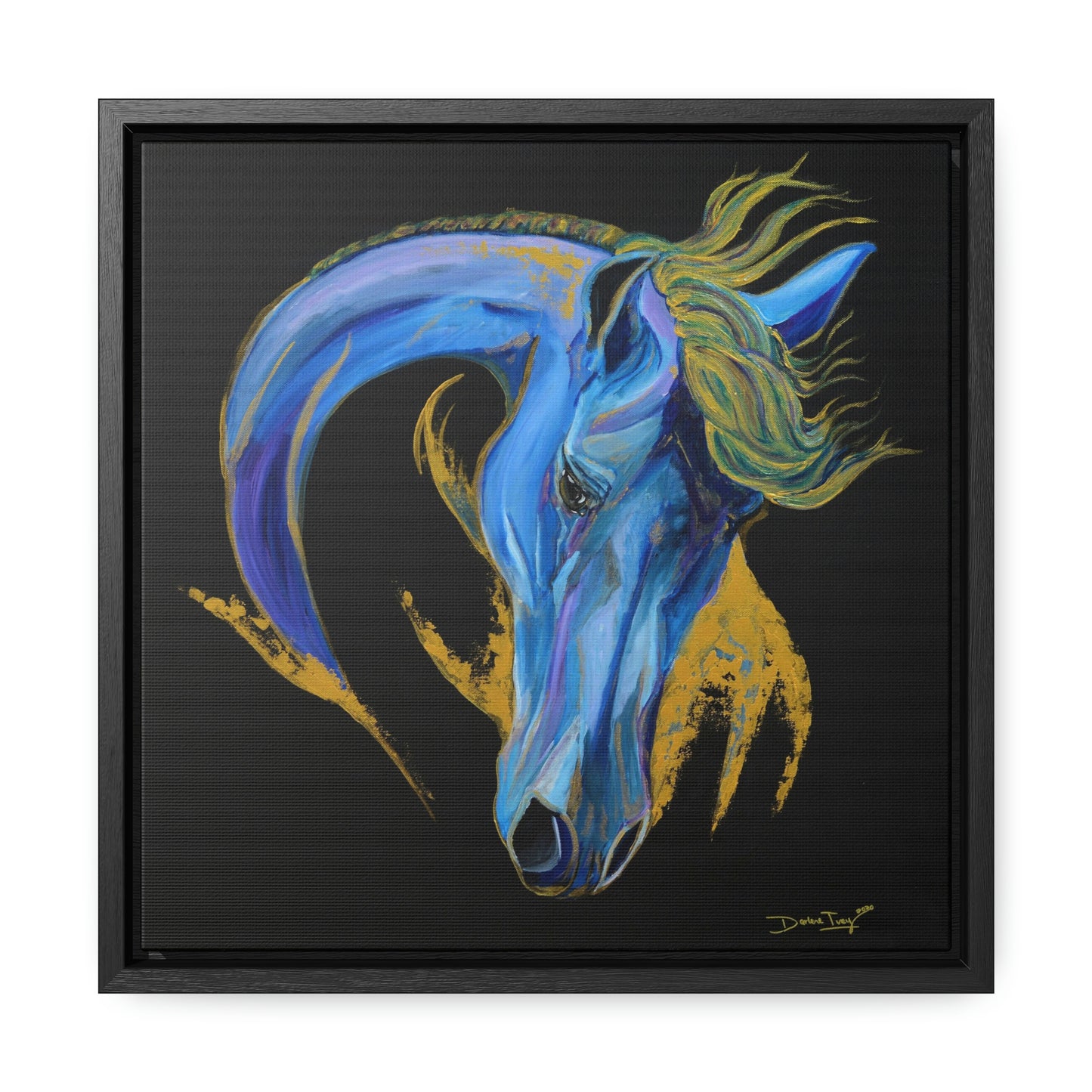 Sea Horse Wave- Original Print Gallery Canvas Wraps, Square Frame