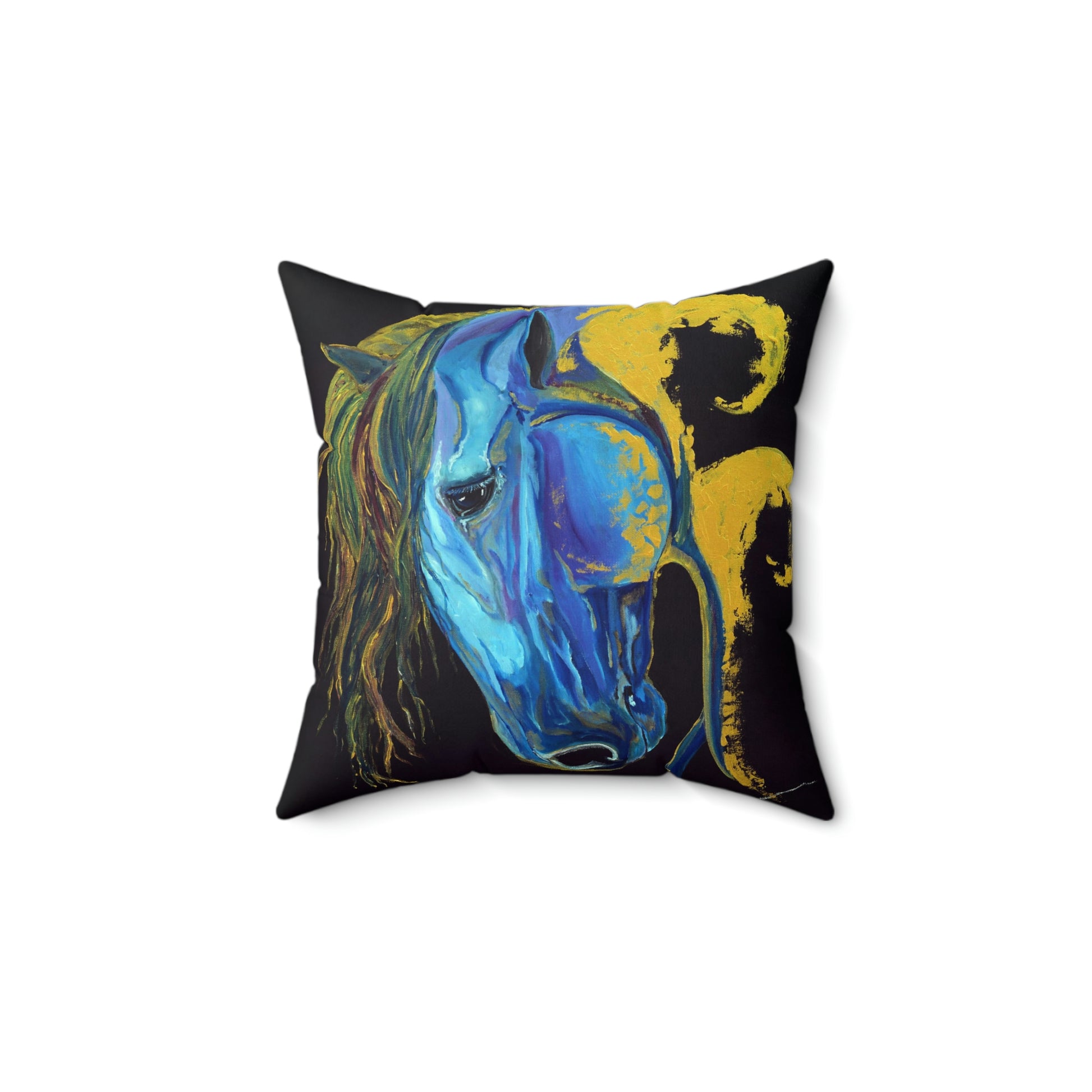 Sea Horse Wave Spun Polyester Square Pillow - SonaEquestrian