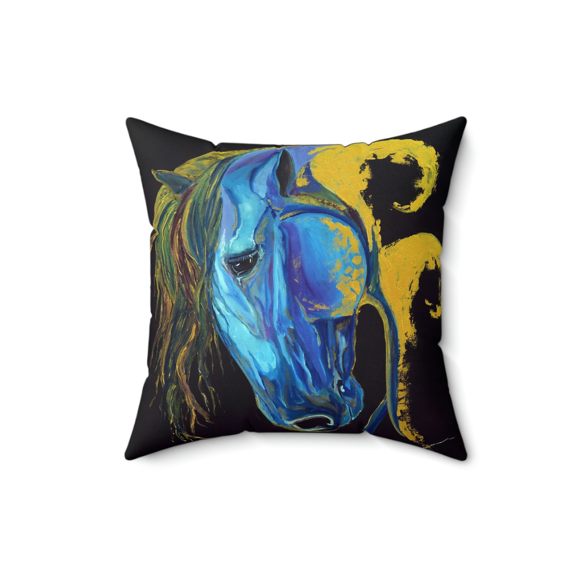 Sea Horse Wave Spun Polyester Square Pillow - SonaEquestrian