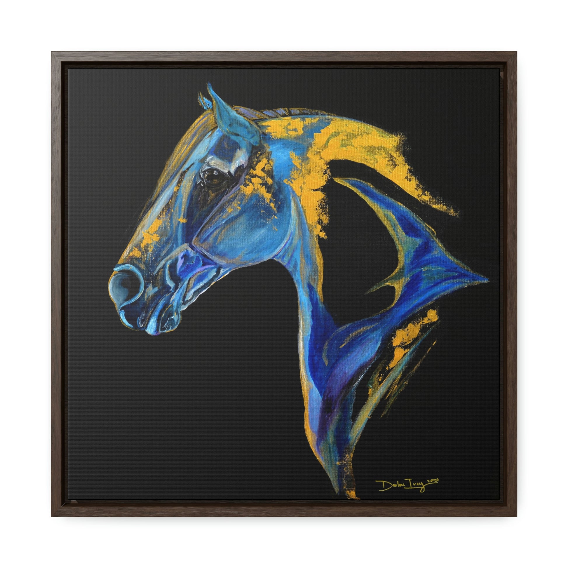 Sea Horse Ocean - Gallery Canvas Wraps, Square Frame Original Print - SonaEquestrian