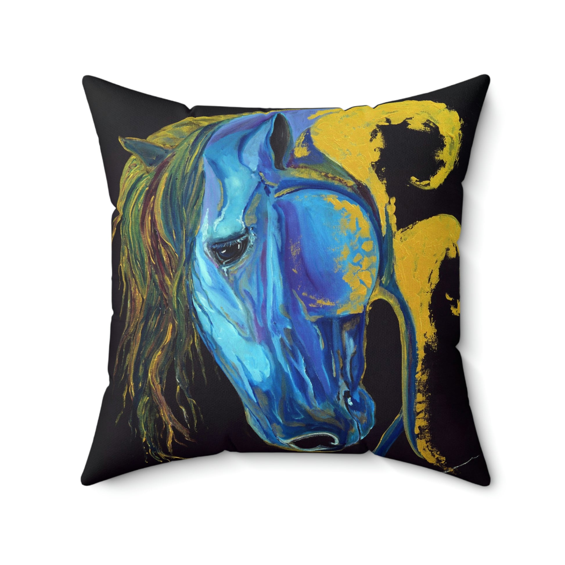 Sea Horse Wave Spun Polyester Square Pillow - SonaEquestrian