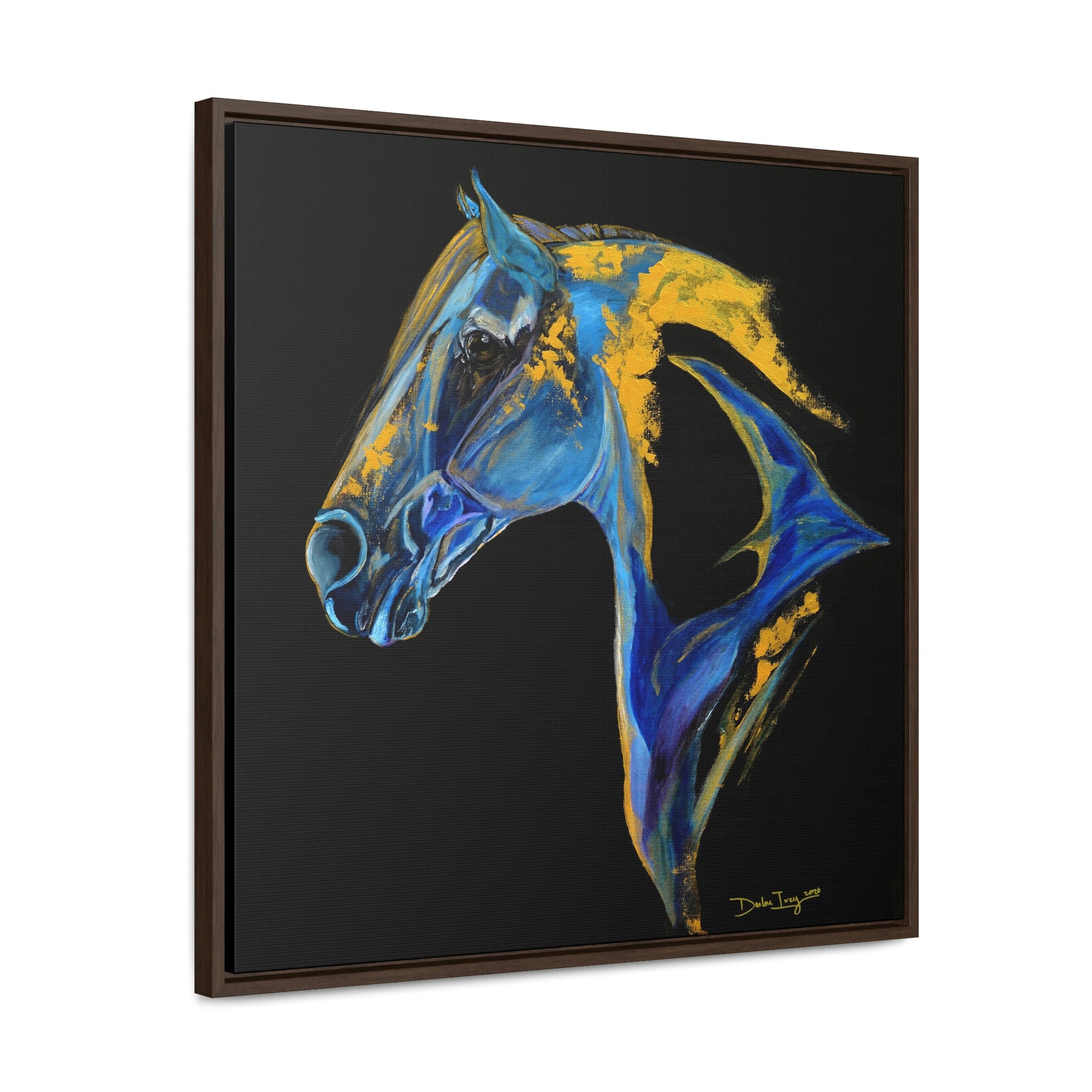 Sea Horse Ocean - Gallery Canvas Wraps, Square Frame Original Print - SonaEquestrian